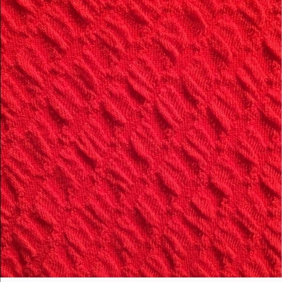 Tabitha Anthropologie Textured Red Ruffle Teahouse Christmas Holiday Dress - 10 - Picture 4 of 5